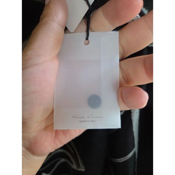 NWT Rick Ownens "The Bubble Dress" Black/White Geometric Print Cupro Dress sz 40 - Picture 9 of 14